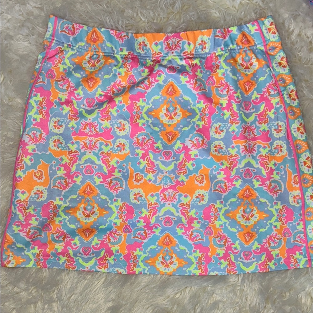 Gretchen Scott Designs Pink and Blue A-Line Mini Skort Resort - Picture 3 of 4
